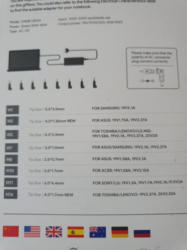 Cargador Multiuniversal Para Laptops Mini De 45watts Nueva - Imagen 6