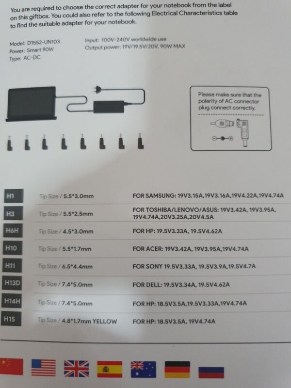 Cargador Multi Universal Para Todas Las Laptops 90watts - Imagen 6
