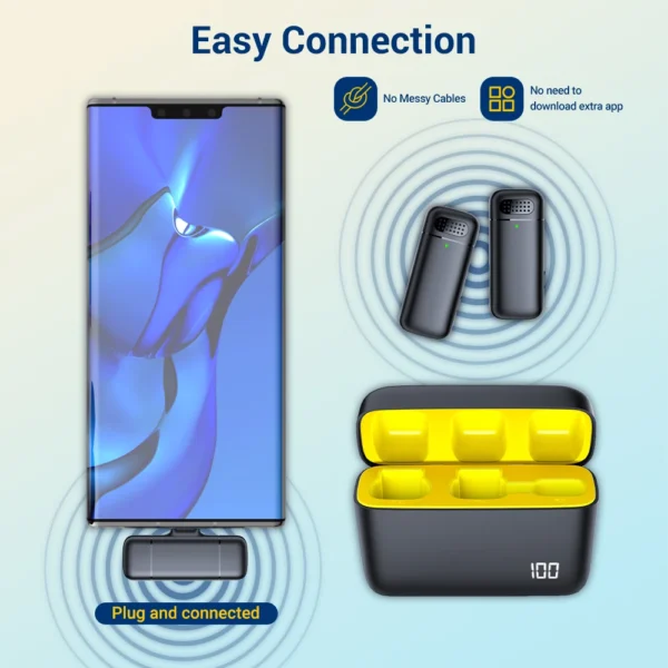 Basix 2,4G micrófono Lavalier Estéreo Inalámbrico - Imagen 2