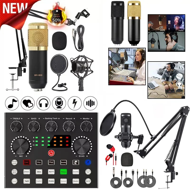 Kits de micrófono BM800 con Tarjeta de Sonido en Vivo