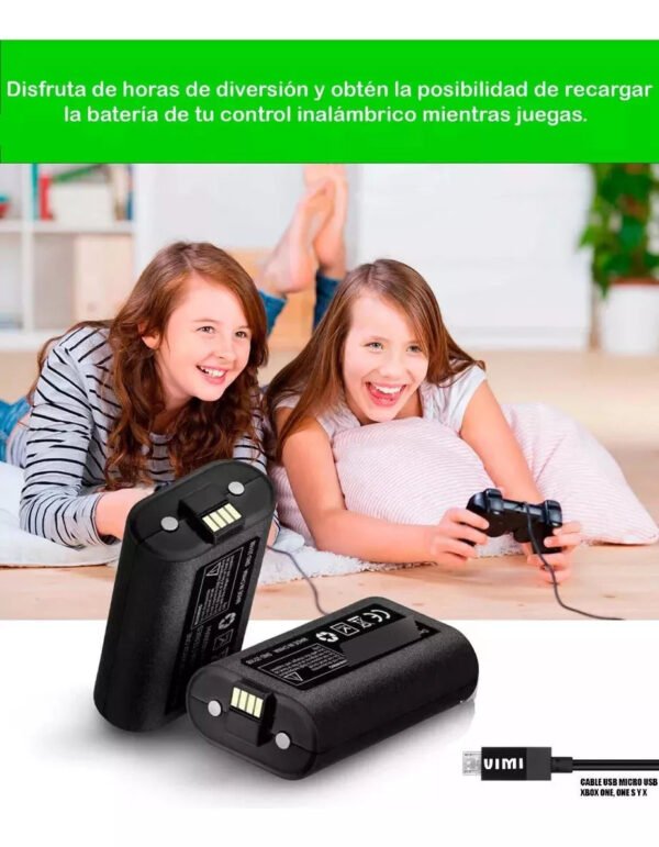 Pila Recarga Y Cable 2.7m Para Control Xbox One Y Modelo S - Imagen 2