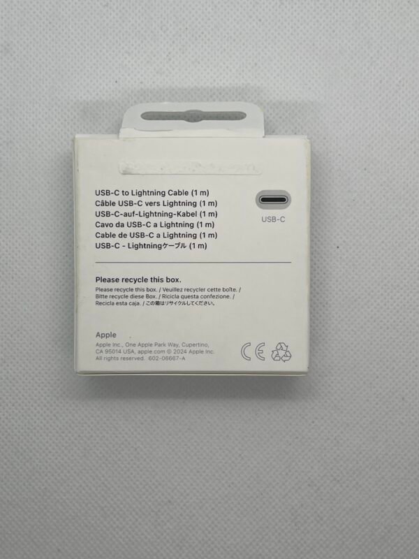 Cargador USB C a Lightning 1M para iPhone Original - Imagen 3