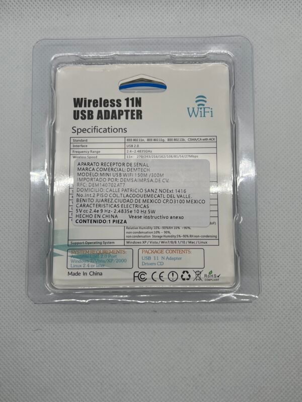 Receptor WIFI USB 2.0 802.11N 300Mbps - Imagen 2