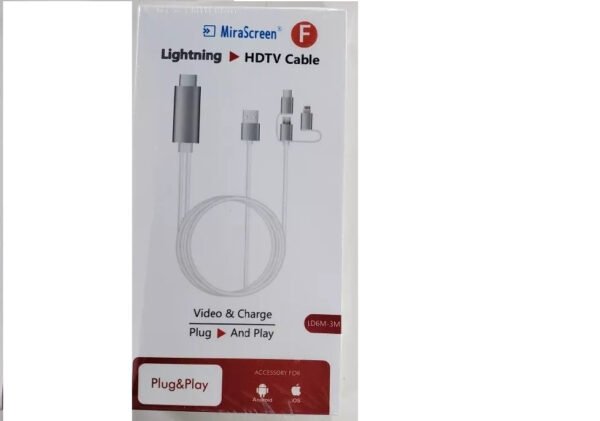 Adaptador Tipo C V8 Para iPhone A Hdmi Hdtv Tv Cable Ms - Imagen 2