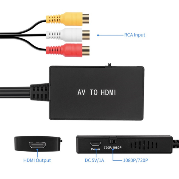 RCA to HDMI Converter Support 1080P PAL/NTSC - Imagen 2