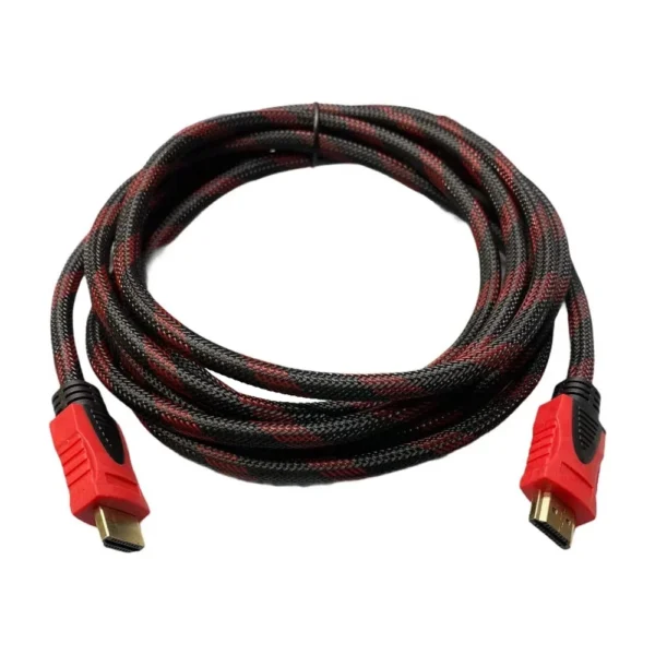 Cable HDMI 3m reforzado Demtech negro con rojo