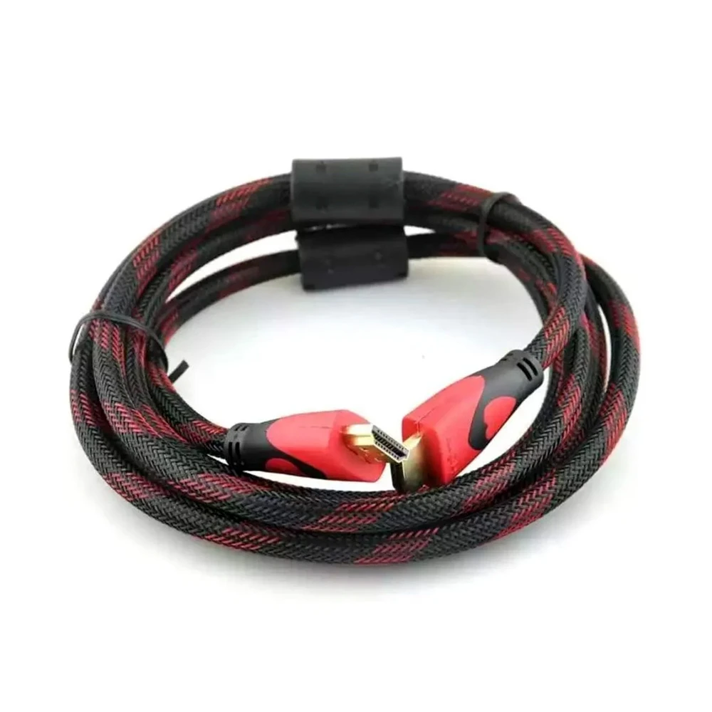 Cable HDMI 3m reforzado Demtech negro con rojo