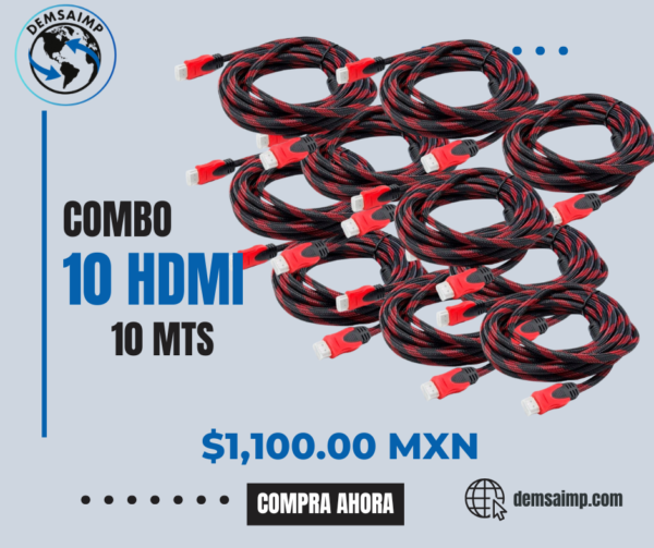 Combo 10 HDMI de 10 MTS