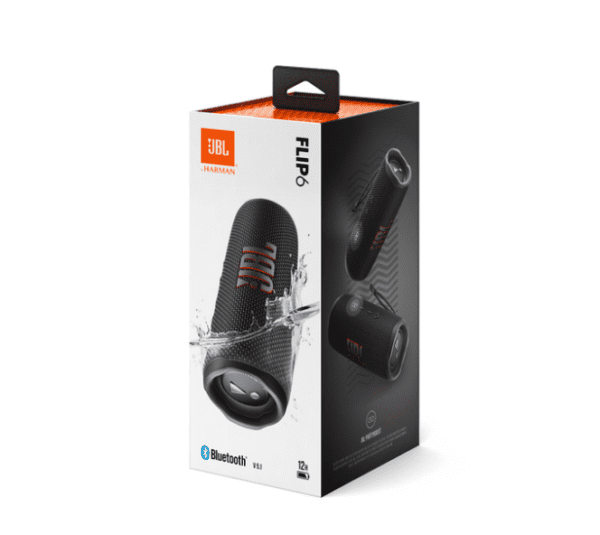 JBL Bocina Portátil Flip 6, Bluetooth, Inalámbrico, 30W RMS, Negro - Resistente al Agua