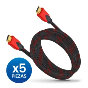 Combo HDMI 10m Cable Reforzado Demtech negro con rojo