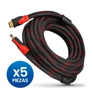 Combo HDMI 15m Cable Reforzado Demtech negro con rojo