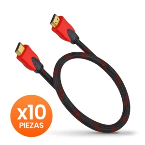 Combo HDMI 1.5m Cable Reforzado Demtech negro con rojo