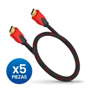 Combo HDMI 1.5m Cable Reforzado Demtech negro con rojo