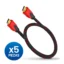 Combo HDMI 1.5m Cable Reforzado Demtech negro con rojo