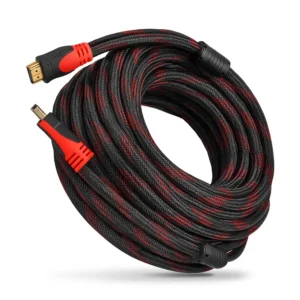 Cable HDMI 20m reforzado Demtech negro con rojo