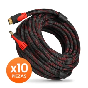 Combo HDMI 20m Cable Reforzado Demtech negro con rojo