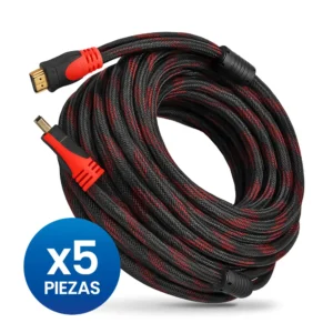 Combo HDMI 20m Cable Reforzado Demtech negro con rojo