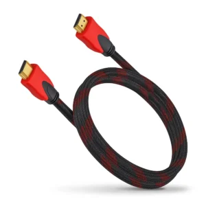 Cable HDMI 1.5m reforzado Demtech negro con rojo