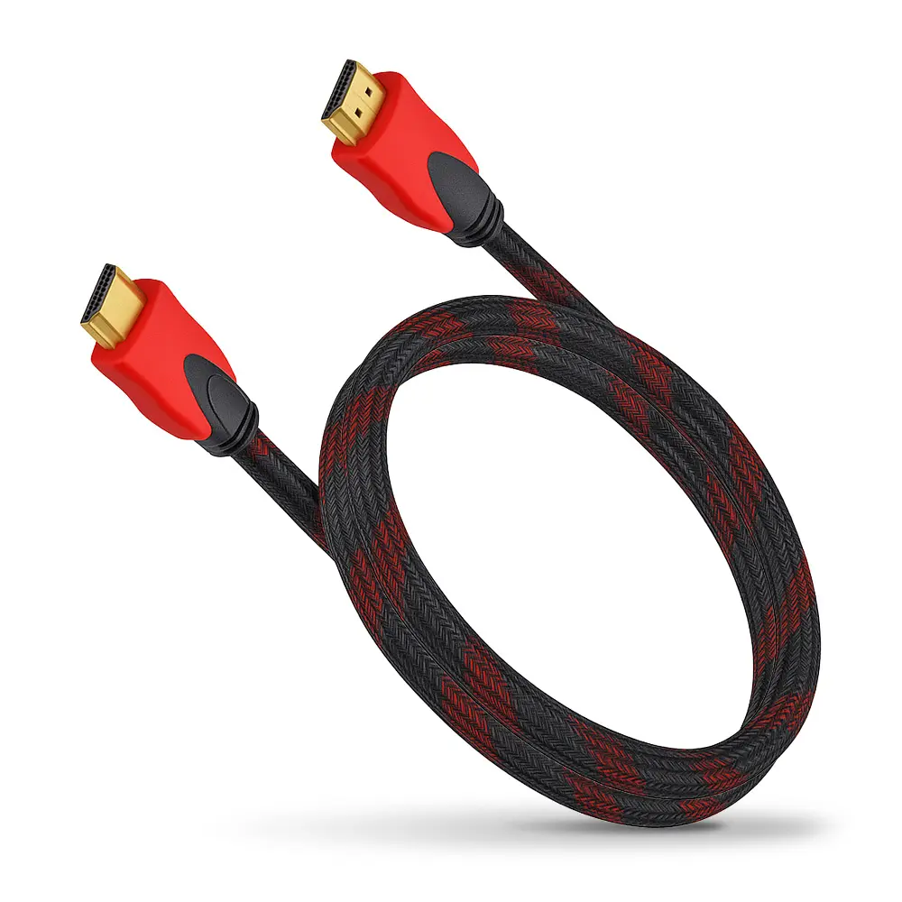 Cable HDMI 1.5m reforzado Demtech negro con rojo