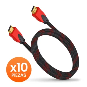 Combo HDMI 3m Cable Reforzado Demtech negro con rojo