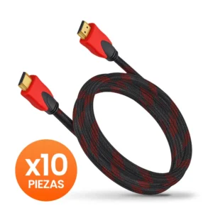 Combo HDMI 5m Cable Reforzado Demtech negro con rojo