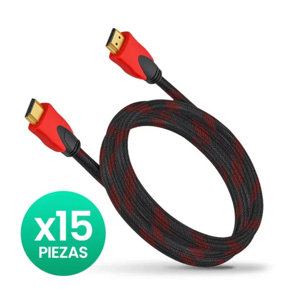 Combo HDMI 5m Cable Reforzado Demtech negro con rojo