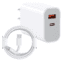 Cargador Apple 20W iPhone 15 Lightning a USB-C Blanco