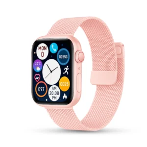 Smart Watch AT8 Max Series 8 Rosa impermeable con carga magnética