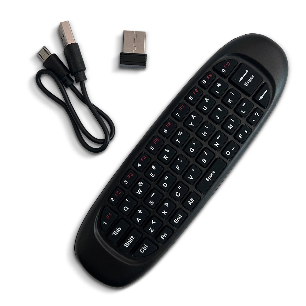Teclado Wireless QWERTY con Giroscopio negro 5 pulgadas