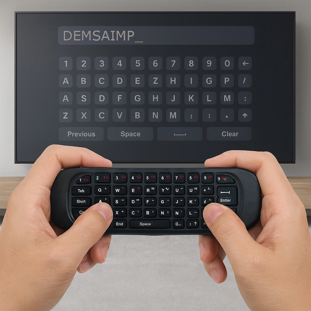 Teclado Wireless QWERTY con Giroscopio negro 5 pulgadas