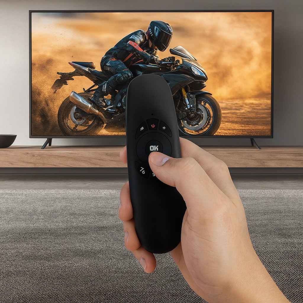 Teclado Wireless QWERTY con Giroscopio negro 5 pulgadas