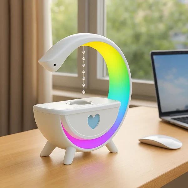 lámpara Bluetooth con humidificador blanco
