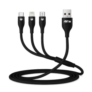 Cable 3 en 1 reforzado negro
