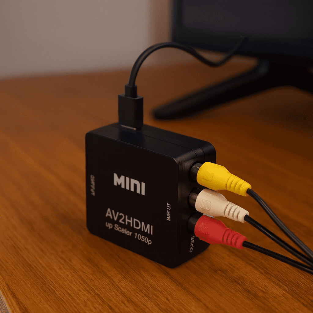 Convertidor RCA a HDMI 1080p negro