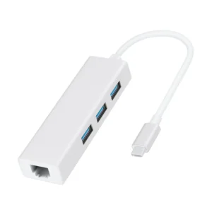 Adaptador USB-C a Ethernet + 3 Puertos USB – ¡Conexión Rápida y Estable!