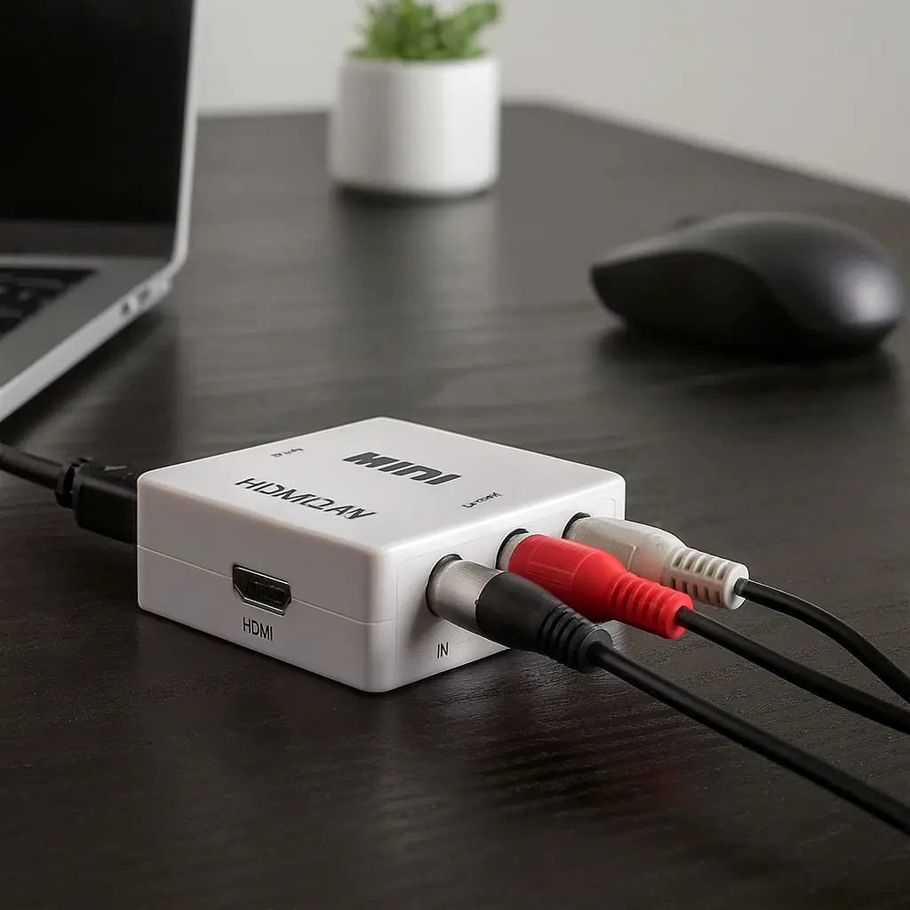 Convertidor HDMI a RCA blanco