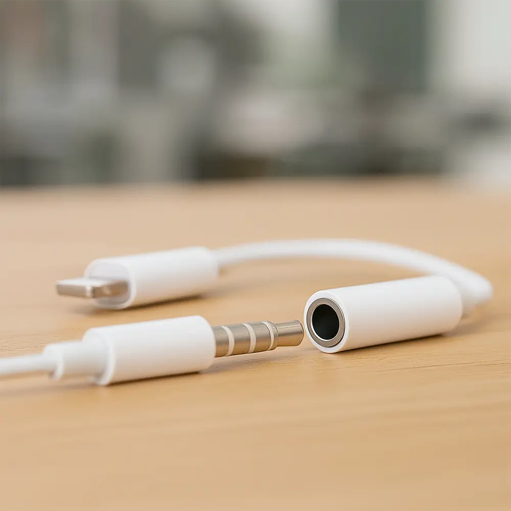 Adaptador lightning a jack Apple blanco