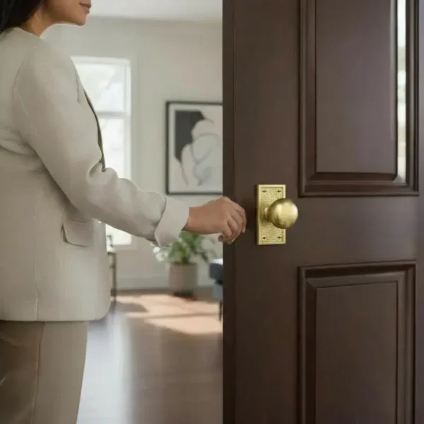 Cerradura dorada para puerta interior Traeger
