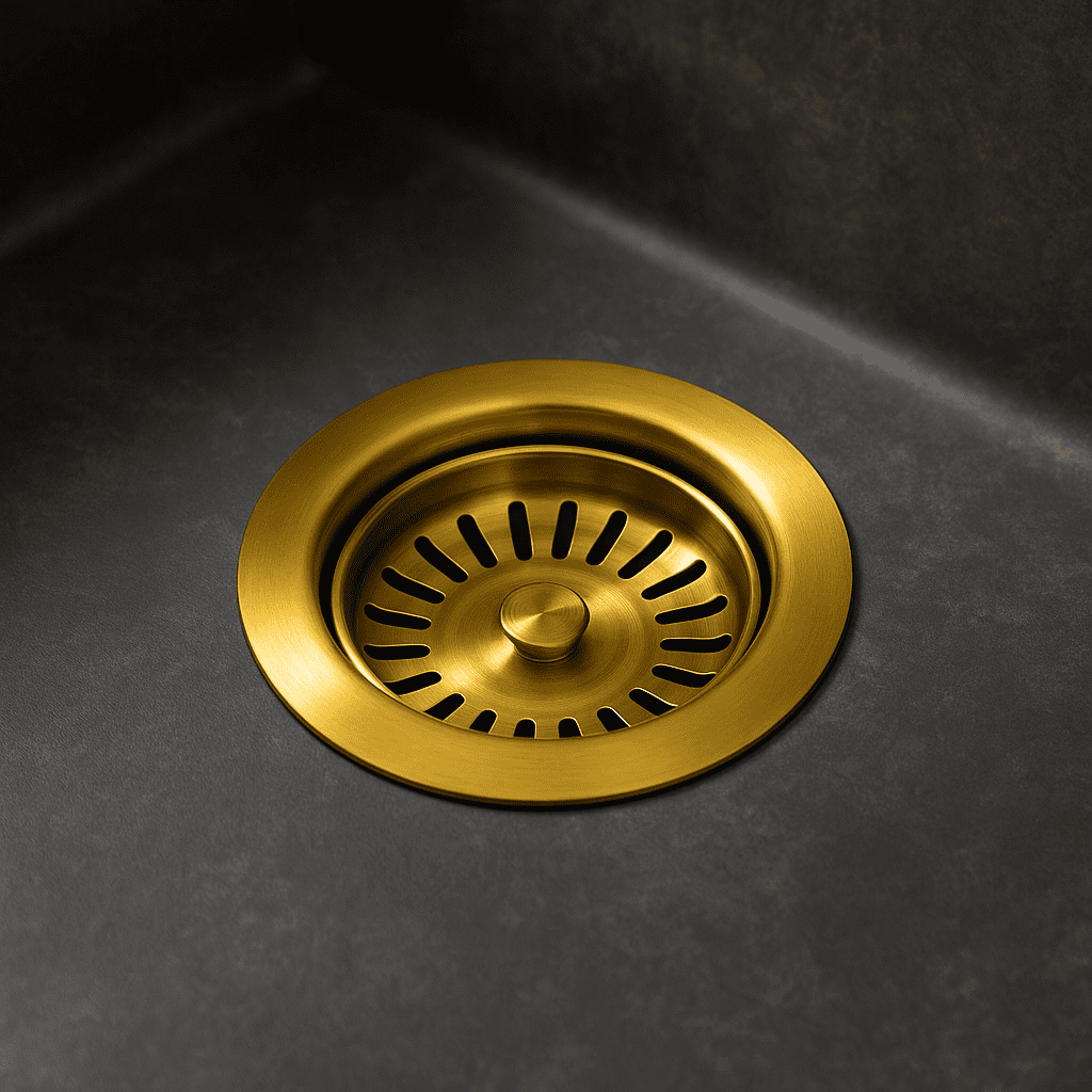 Brida para Desechos de Latón Signature Hardware Dorado Cepillado - Imagen 4