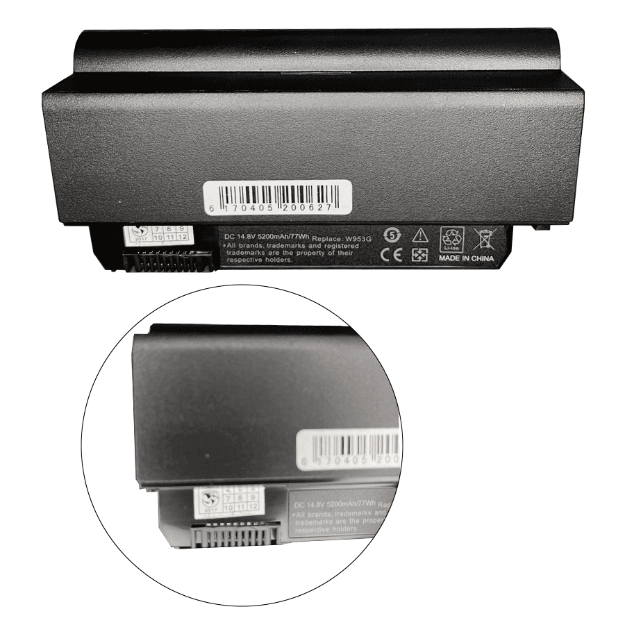 Batería DELL Mini 9 Mini 9n Vostro A90n 0W953G 0D044H 312-0831 14.8V 5200mAh 77Wh de Reemplazo - Imagen 3