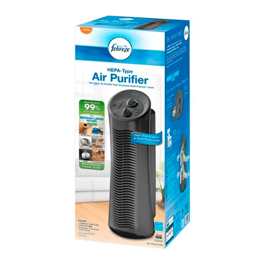 Febreze Purificador y Ventilador de Aire Torre FHT190V HEPA con Aroma Negro – Potente y Eficiente - Imagen 3