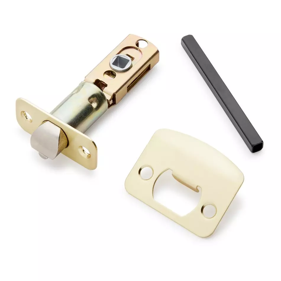 Juego de Manija para Puerta Interior con Seguro (Privacidad) – Acabado Latón Satinado - Imagen 2