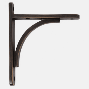 Soporte Decorativo Curvo para Repisa – Acabado Bronce Envejecido
