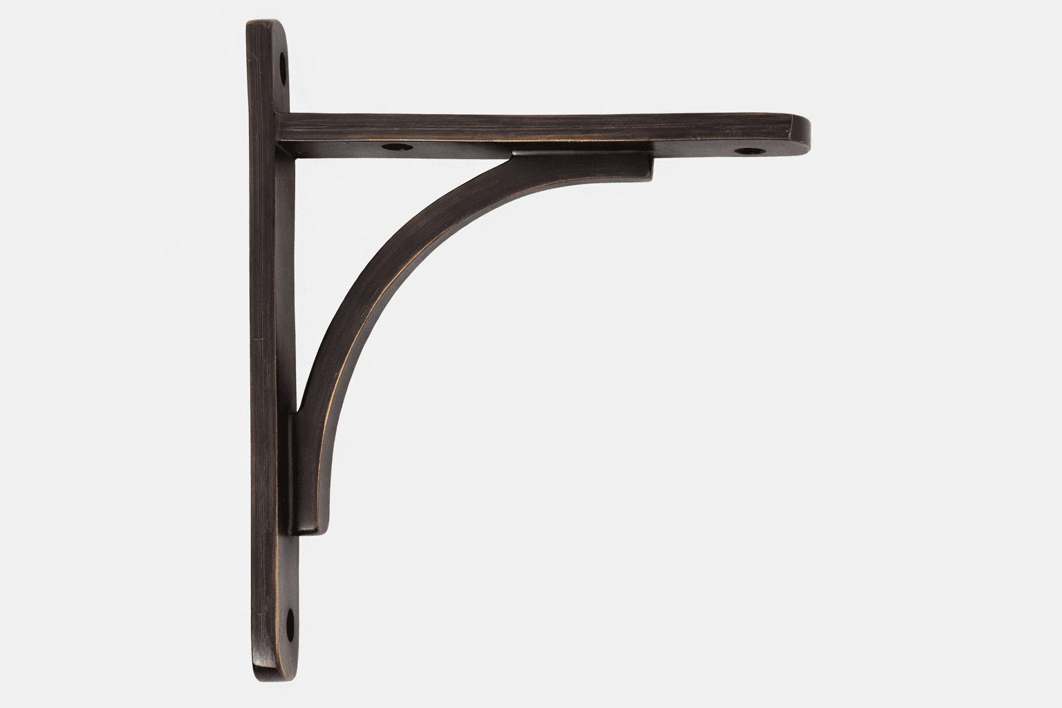 Soporte Decorativo Curvo para Repisa – Acabado Bronce Envejecido