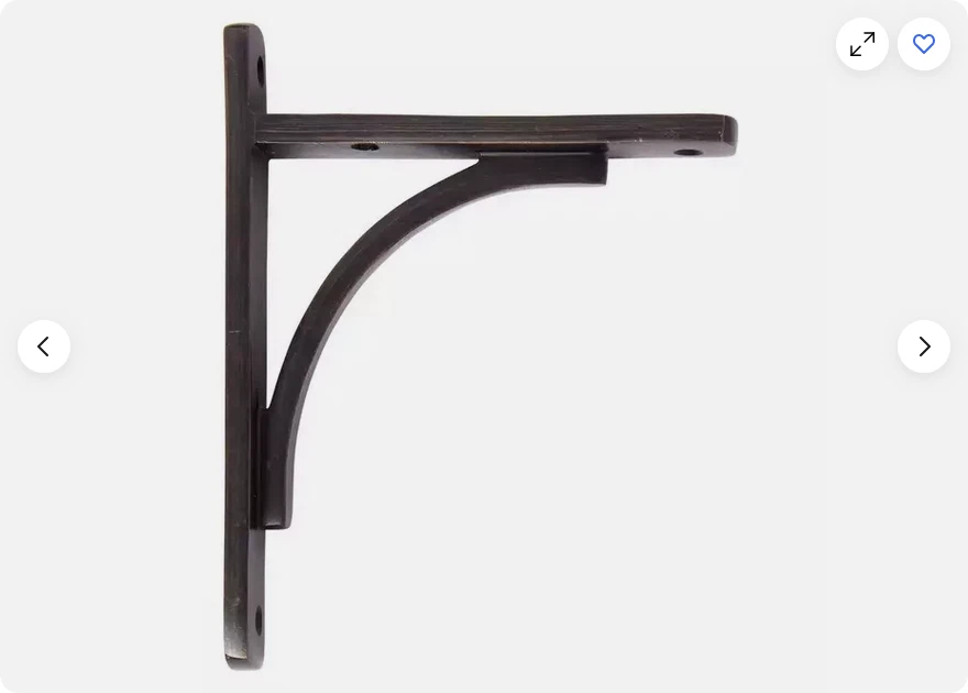 Soporte Decorativo Curvo para Repisa – Acabado Bronce Envejecido - Imagen 2