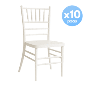 Paquete 10 Sillas Tiffany Uso Rudo para Eventos Usadas Apilables Resistentes